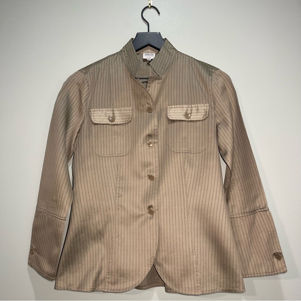 Armani Collezioni Silk Blend Button Front Women’s Shirt Barrel Cuffs Size 4